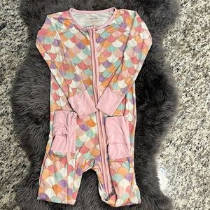 Little Sleepies Mermaid Scale Zippy Size 2T.
